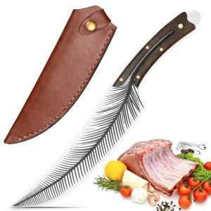 Hand-Forged Viking Knife – 8.5-Inch High Carbon Steel Blade with Leather Sheath