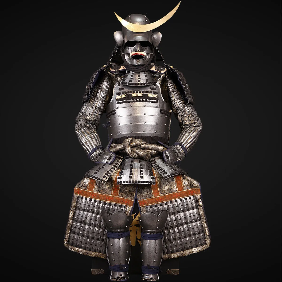 Handmade Life-Size Yoroi Masamune Date Samurai Armor with Crescent Helmet