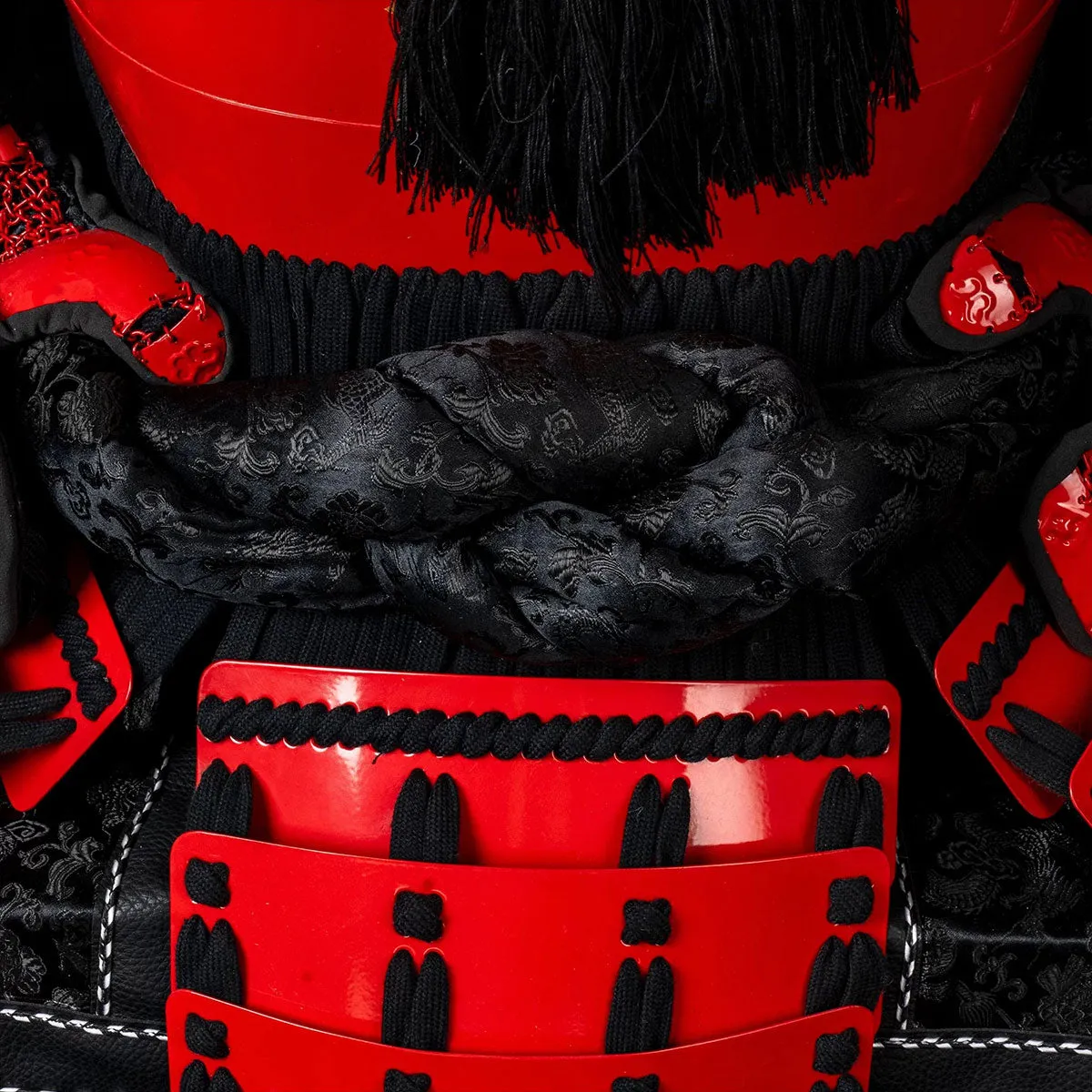 Handmade Red Masamune Date Japanese Samurai Armor，Life-Size Yoroi  with Crescent Suji Helmet