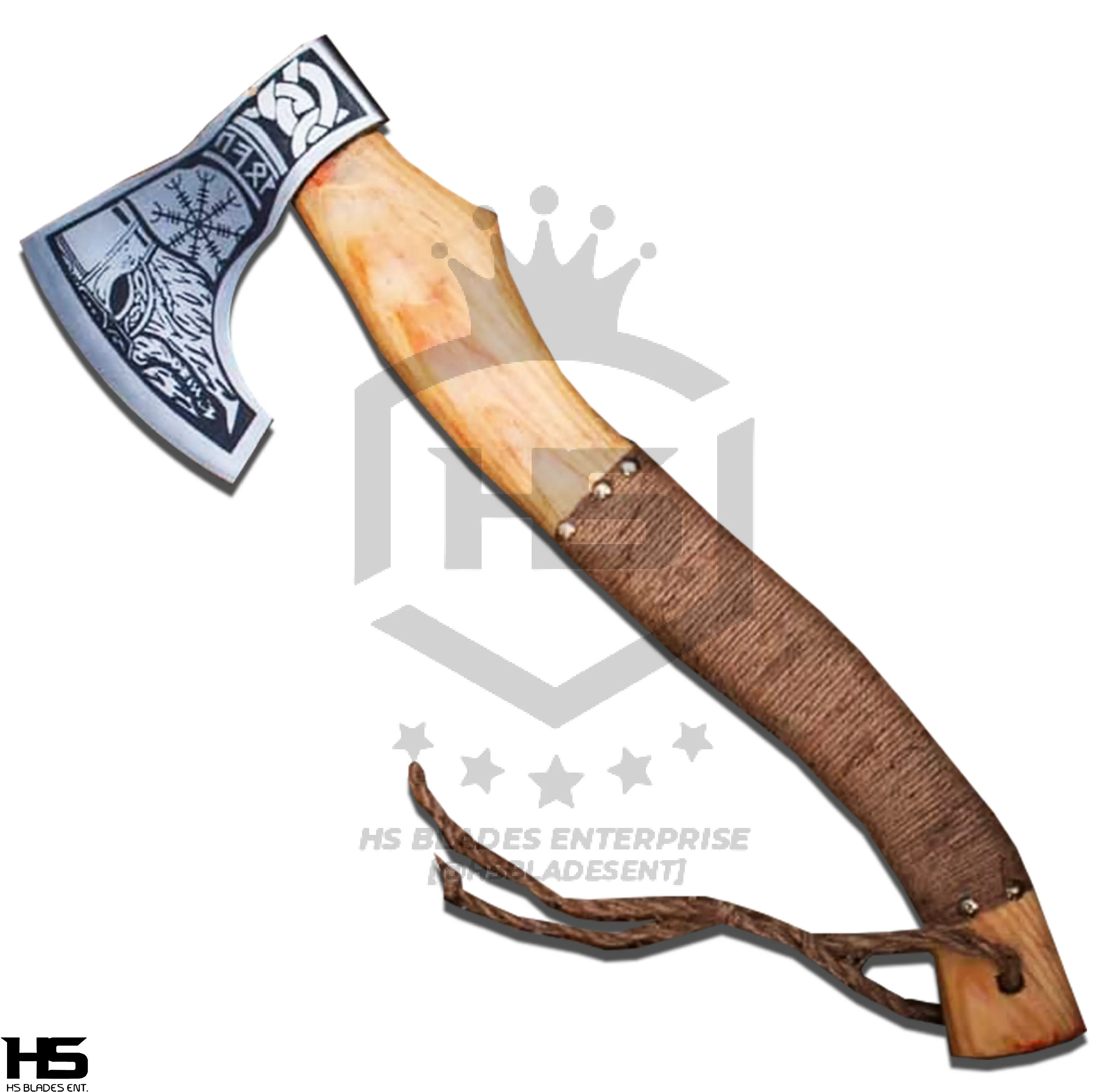 The Aegishdrenger: Hand Forged Viking Axe with Leather Sheath & Wooden Box in Just $59-Functional Viking Axe