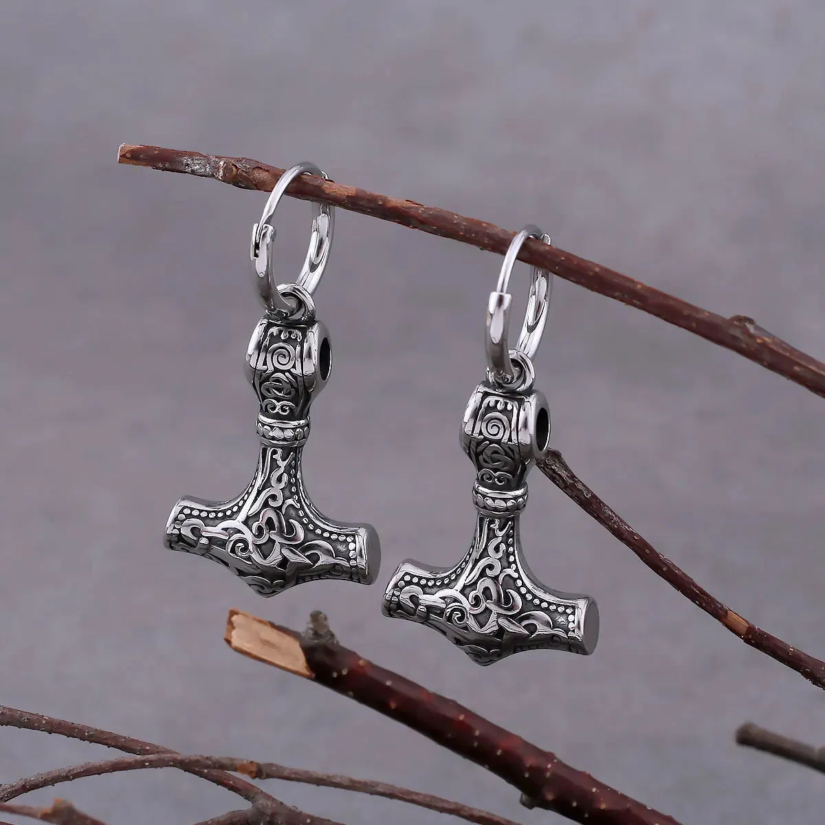 Thor's Hammer Viking Earrings