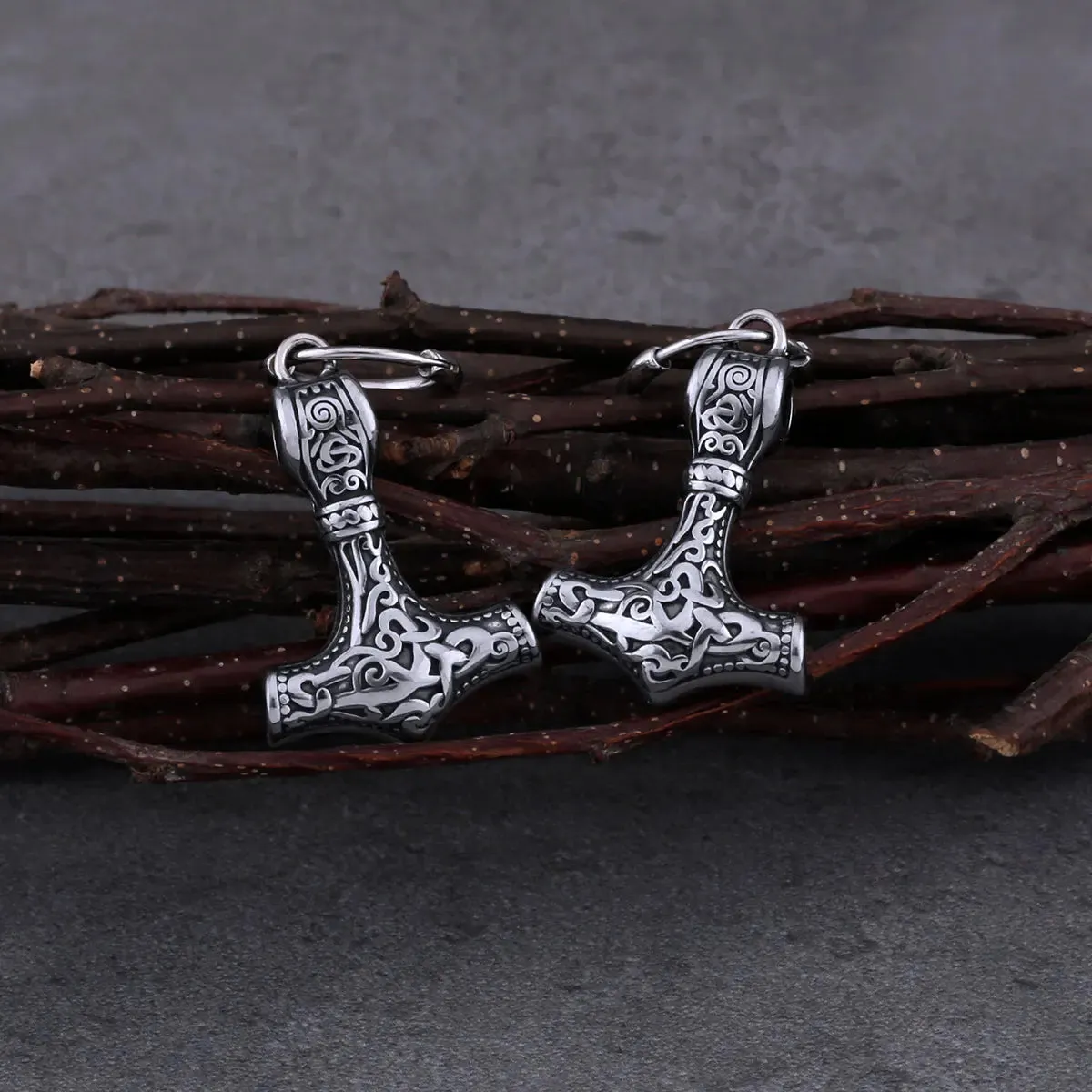 Thor's Hammer Viking Earrings