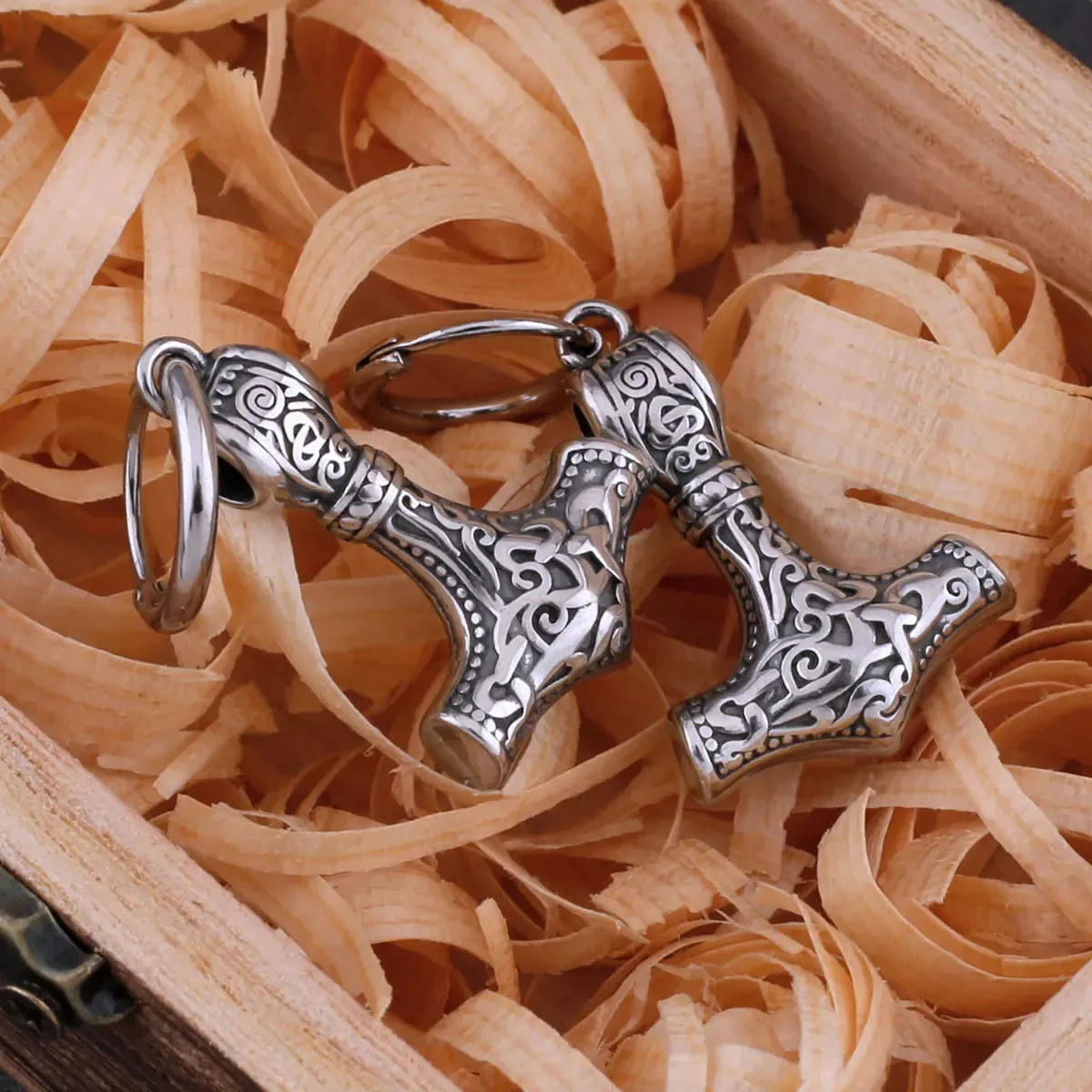 Thor's Hammer Viking Earrings