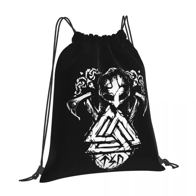 Viking Warrior Drawstring Bag